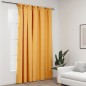 Tenda Oscurante Effetto Lino con Ganci Gialle 290x245 cm Tenda Oscurante Effetto Lino con Ganci Gialle 290x245 cm