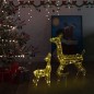 Famiglia di Renne di Natale 160 LED Bianco Caldo in Acrilico Famiglia di Renne di Natale 160 LED Bianco Caldo in Acrilico