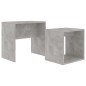 Set Tavolini da Caffè Grigio Cemento 48x30x45 cm in Truciolato Set Tavolini da Caffè Grigio Cemento 48x30x45 cm in Truciolato