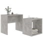 Set Tavolini da Caffè Grigio Cemento 48x30x45 cm in Truciolato Set Tavolini da Caffè Grigio Cemento 48x30x45 cm in Truciolato
