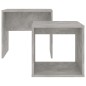 Set Tavolini da Caffè Grigio Cemento 48x30x45 cm in Truciolato Set Tavolini da Caffè Grigio Cemento 48x30x45 cm in Truciolato