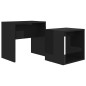 Set Tavolini da Caffè Nero Lucido 48x30x45 cm in Truciolato Set Tavolini da Caffè Nero Lucido 48x30x45 cm in Truciolato