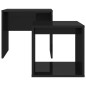 Set Tavolini da Caffè Nero Lucido 48x30x45 cm in Truciolato Set Tavolini da Caffè Nero Lucido 48x30x45 cm in Truciolato