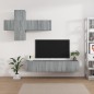 Set di Mobili Porta TV 7 pz Grigio Sonoma in Legno Multistrato Set di Mobili Porta TV 7 pz Grigio Sonoma in Legno Multistrato