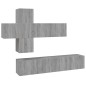 Set di Mobili Porta TV 7 pz Grigio Sonoma in Legno Multistrato Set di Mobili Porta TV 7 pz Grigio Sonoma in Legno Multistrato