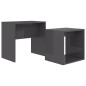 Set Tavolini da Caffè Grigio Lucido 48x30x45 cm in Truciolato Set Tavolini da Caffè Grigio Lucido 48x30x45 cm in Truciolato