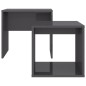 Set Tavolini da Caffè Grigio Lucido 48x30x45 cm in Truciolato Set Tavolini da Caffè Grigio Lucido 48x30x45 cm in Truciolato