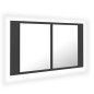 Armadietto a Specchio con Luci LED Grigio 80x12x45 in Acrilico Armadietto a Specchio con Luci LED Grigio 80x12x45 in Acrilico
