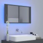 Armadietto a Specchio con Luci LED Grigio 80x12x45 in Acrilico Armadietto a Specchio con Luci LED Grigio 80x12x45 in Acrilico