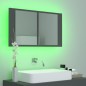Armadietto a Specchio con Luci LED Grigio 80x12x45 in Acrilico Armadietto a Specchio con Luci LED Grigio 80x12x45 in Acrilico