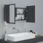 Armadietto a Specchio con Luci LED Grigio 80x12x45 in Acrilico Armadietto a Specchio con Luci LED Grigio 80x12x45 in Acrilico