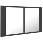Armadietto a Specchio con Luci LED Grigio 80x12x45 in Acrilico Armadietto a Specchio con Luci LED Grigio 80x12x45 in Acrilico