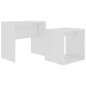 Tavolino da Salotto Bianco 48x30x45 cm in Legno Multistrato Tavolino da Salotto Bianco 48x30x45 cm in Legno Multistrato