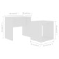 Tavolino da Salotto Bianco 48x30x45 cm in Legno Multistrato Tavolino da Salotto Bianco 48x30x45 cm in Legno Multistrato