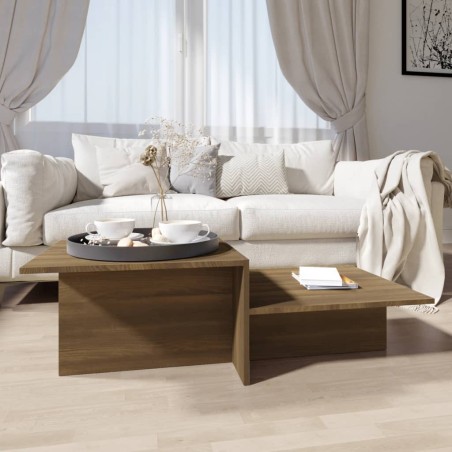 Tavolino Marrone Rovere 111,5x50x33 cm in Legno Ingegnerizzato
