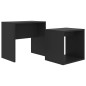 Set Tavolini da Caffè Neri 48x30x45 cm in Truciolato Set Tavolini da Caffè Neri 48x30x45 cm in Truciolato