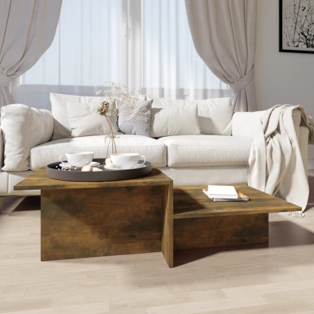 Tavolino Salotto Rovere Fumo 111,5x50x33cm Legno Ingegnerizzato