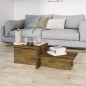 Tavolino Salotto Rovere Fumo 111,5x50x33cm Legno Ingegnerizzato