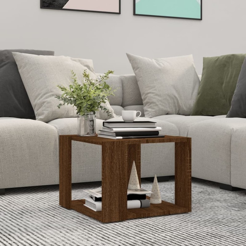 vidaXL Tavolino Salotto Rovere Marrone 40x40x30cm Legno Ingegnerizzato