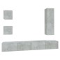 Set di Mobili Porta TV 5 pz Grigio Cemento in Legno Multistrato Set di Mobili Porta TV 5 pz Grigio Cemento in Legno Multistrato