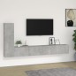 Set di Mobili Porta TV 3 pz Grigio Cemento in Legno Multistrato Set di Mobili Porta TV 3 pz Grigio Cemento in Legno Multistrato