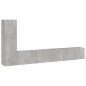 Set di Mobili Porta TV 3 pz Grigio Cemento in Legno Multistrato Set di Mobili Porta TV 3 pz Grigio Cemento in Legno Multistrato