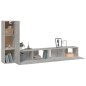 Set di Mobili Porta TV 3 pz Grigio Cemento in Legno Multistrato Set di Mobili Porta TV 3 pz Grigio Cemento in Legno Multistrato