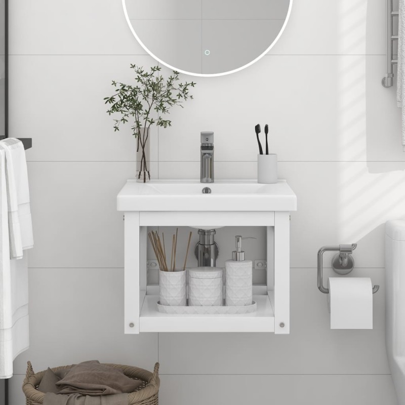 Struttura per Lavabo a Parete Bianca 40x38x31 cm in Ferro Struttura per Lavabo a Parete Bianca 40x38x31 cm in Ferro
