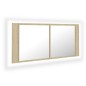 Armadietto a Specchio con Luci LED Rovere Sonoma in Acrilico