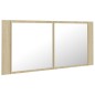 Armadietto a Specchio con Luci LED Rovere Sonoma in Acrilico