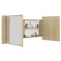 Armadietto a Specchio con Luci LED Rovere Sonoma in Acrilico
