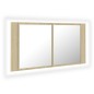 vidaXL Armadietto a Specchio con Luci LED Rovere Sonoma in Acrilico vidaXL Armadietto a Specchio con Luci LED Rovere Sonoma in Acrilico