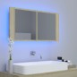 vidaXL Armadietto a Specchio con Luci LED Rovere Sonoma in Acrilico vidaXL Armadietto a Specchio con Luci LED Rovere Sonoma in Acrilico