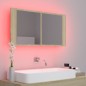 vidaXL Armadietto a Specchio con Luci LED Rovere Sonoma in Acrilico vidaXL Armadietto a Specchio con Luci LED Rovere Sonoma in Acrilico