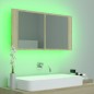 vidaXL Armadietto a Specchio con Luci LED Rovere Sonoma in Acrilico vidaXL Armadietto a Specchio con Luci LED Rovere Sonoma in Acrilico