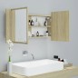 vidaXL Armadietto a Specchio con Luci LED Rovere Sonoma in Acrilico vidaXL Armadietto a Specchio con Luci LED Rovere Sonoma in Acrilico