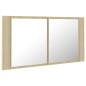 vidaXL Armadietto a Specchio con Luci LED Rovere Sonoma in Acrilico vidaXL Armadietto a Specchio con Luci LED Rovere Sonoma in Acrilico