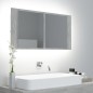 Armadietto a Specchio con Luci LED Grigio Cemento in Acrilico Armadietto a Specchio con Luci LED Grigio Cemento in Acrilico