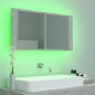 Armadietto a Specchio con Luci LED Grigio Cemento in Acrilico Armadietto a Specchio con Luci LED Grigio Cemento in Acrilico