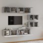 Set di Mobili Porta TV 6 pz Grigio Sonoma in Legno Multistrato Set di Mobili Porta TV 6 pz Grigio Sonoma in Legno Multistrato
