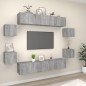 Set Mobili Porta TV 8pz Grigio Sonoma in Legno Multistrato Set Mobili Porta TV 8pz Grigio Sonoma in Legno Multistrato