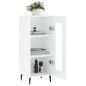 Credenza Bianco Lucido 34,5x34x90 cm in Legno Multistrato Credenza Bianco Lucido 34,5x34x90 cm in Legno Multistrato