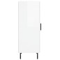Credenza Bianco Lucido 34,5x34x90 cm in Legno Multistrato Credenza Bianco Lucido 34,5x34x90 cm in Legno Multistrato