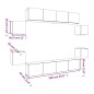 Set Mobili Porta TV 8pz Grigio Sonoma in Legno Multistrato Set Mobili Porta TV 8pz Grigio Sonoma in Legno Multistrato