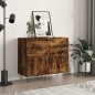 Credenze 2 pz Rovere Fumo 40x35x70 cm in Legno Multistrato Credenze 2 pz Rovere Fumo 40x35x70 cm in Legno Multistrato