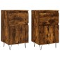 Credenze 2 pz Rovere Fumo 40x35x70 cm in Legno Multistrato Credenze 2 pz Rovere Fumo 40x35x70 cm in Legno Multistrato