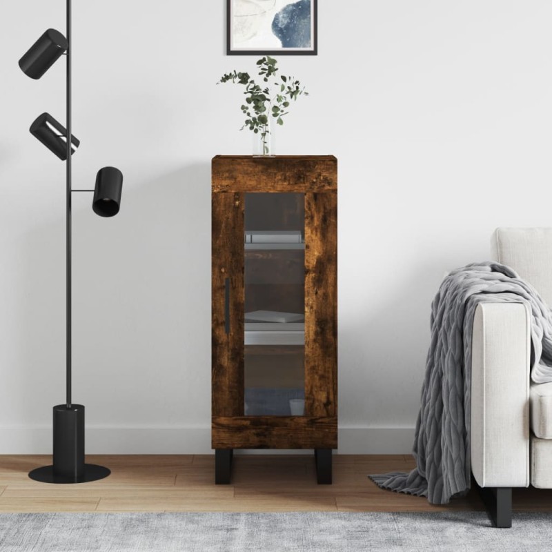 Credenza Rovere Fumo 34,5x34x90 cm in Legno Multistrato Credenza Rovere Fumo 34,5x34x90 cm in Legno Multistrato