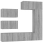 Set di Mobili Porta TV 6 pz Grigio Sonoma in Legno Multistrato Set di Mobili Porta TV 6 pz Grigio Sonoma in Legno Multistrato