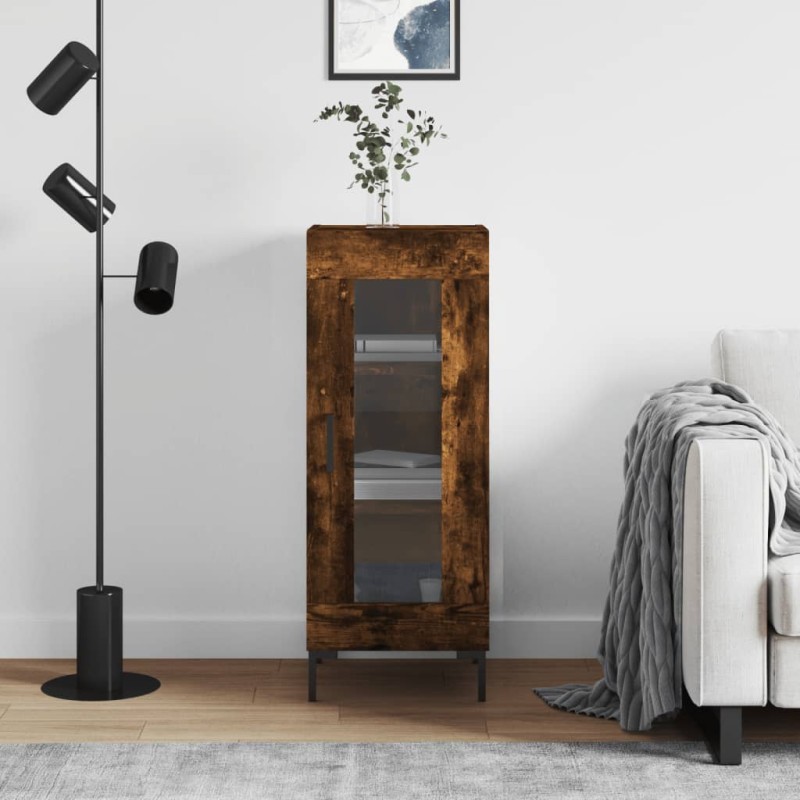 Credenza Rovere Fumo 34,5x34x90 cm in Legno Multistrato Credenza Rovere Fumo 34,5x34x90 cm in Legno Multistrato