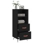 Credenza Nero 34,5x34x90 cm in Legno Multistrato Credenza Nero 34,5x34x90 cm in Legno Multistrato